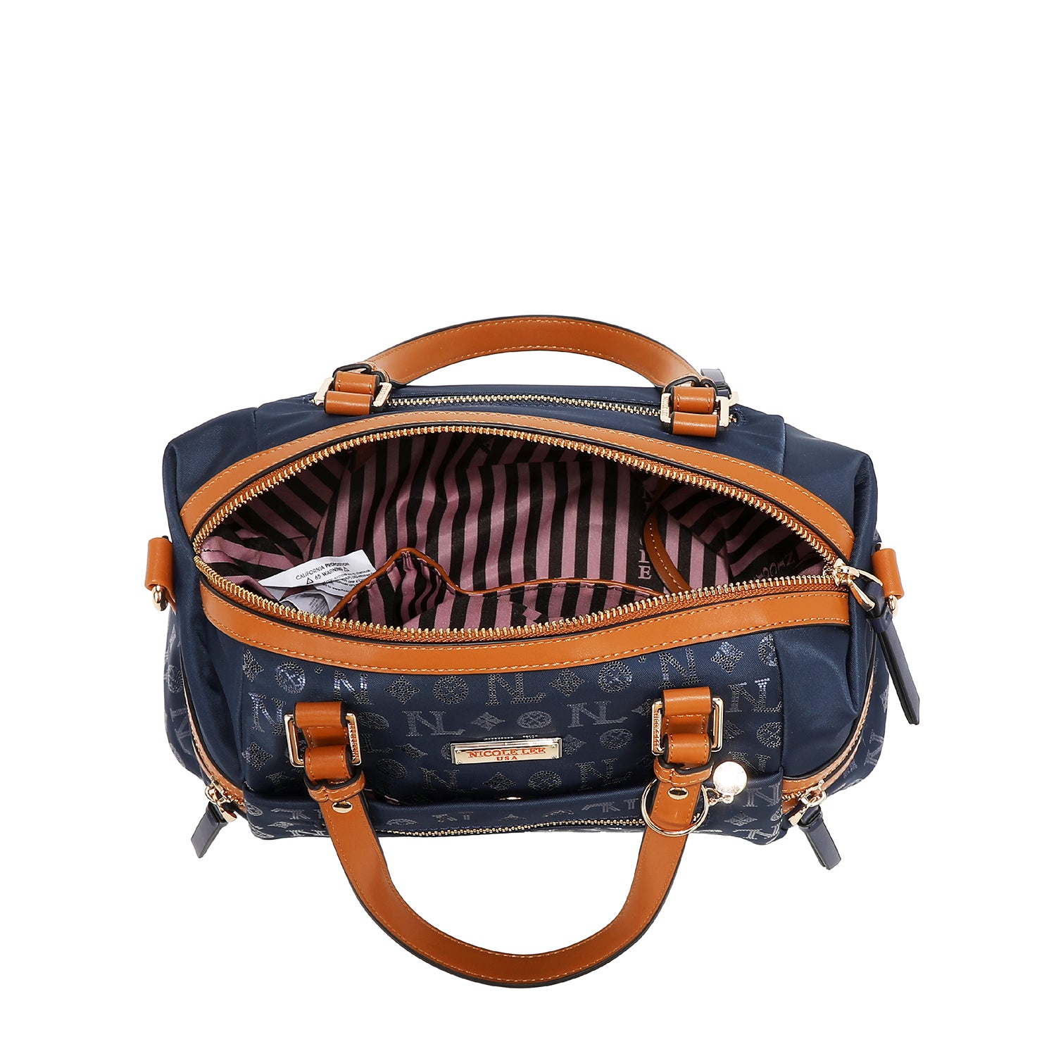 SATCHEL BAG WITH MONOGRAM LOGO (BLACK)