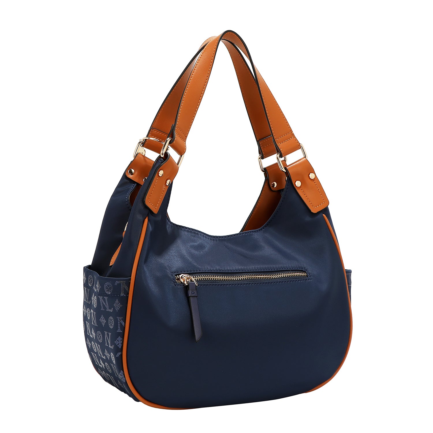 BORSA A TRACOLLA CON LOGO MONOGRAMMA (BLU)
