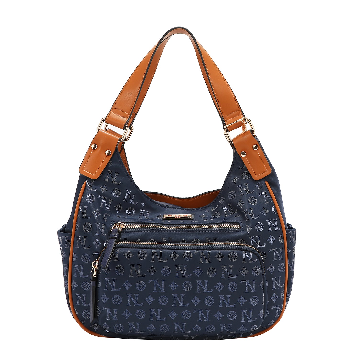 BORSA A TRACOLLA CON LOGO MONOGRAMMA (BLU)