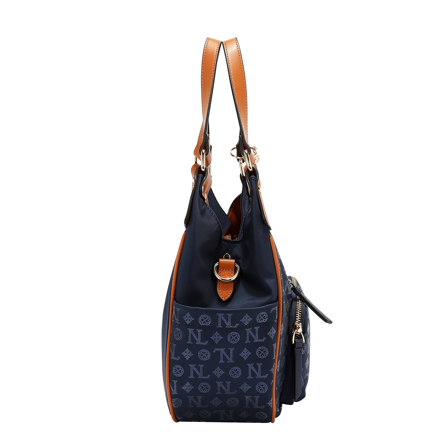 BORSA A TRACOLLA CON LOGO MONOGRAMMA (BLU)