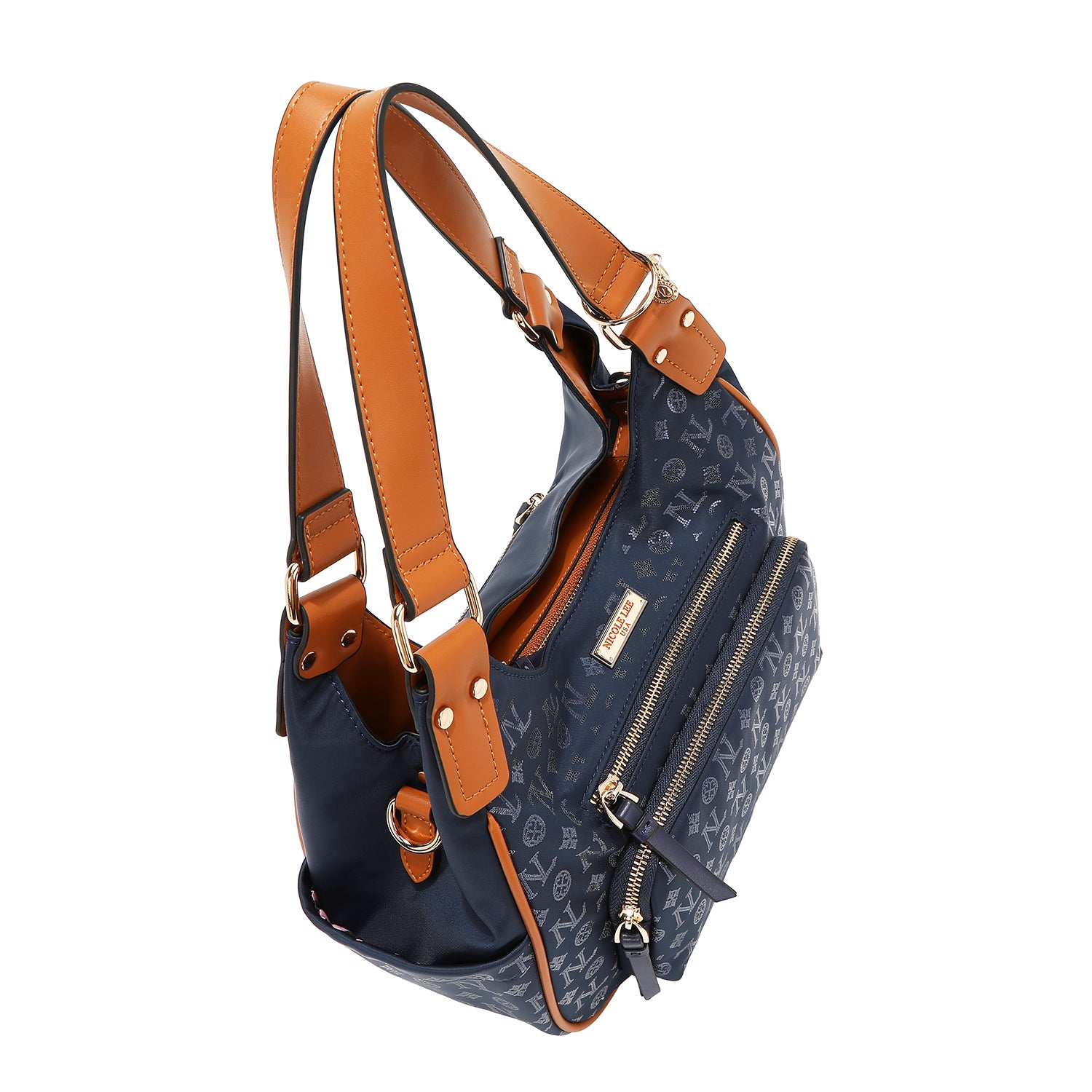 BORSA A TRACOLLA CON LOGO MONOGRAMMA (BLU)
