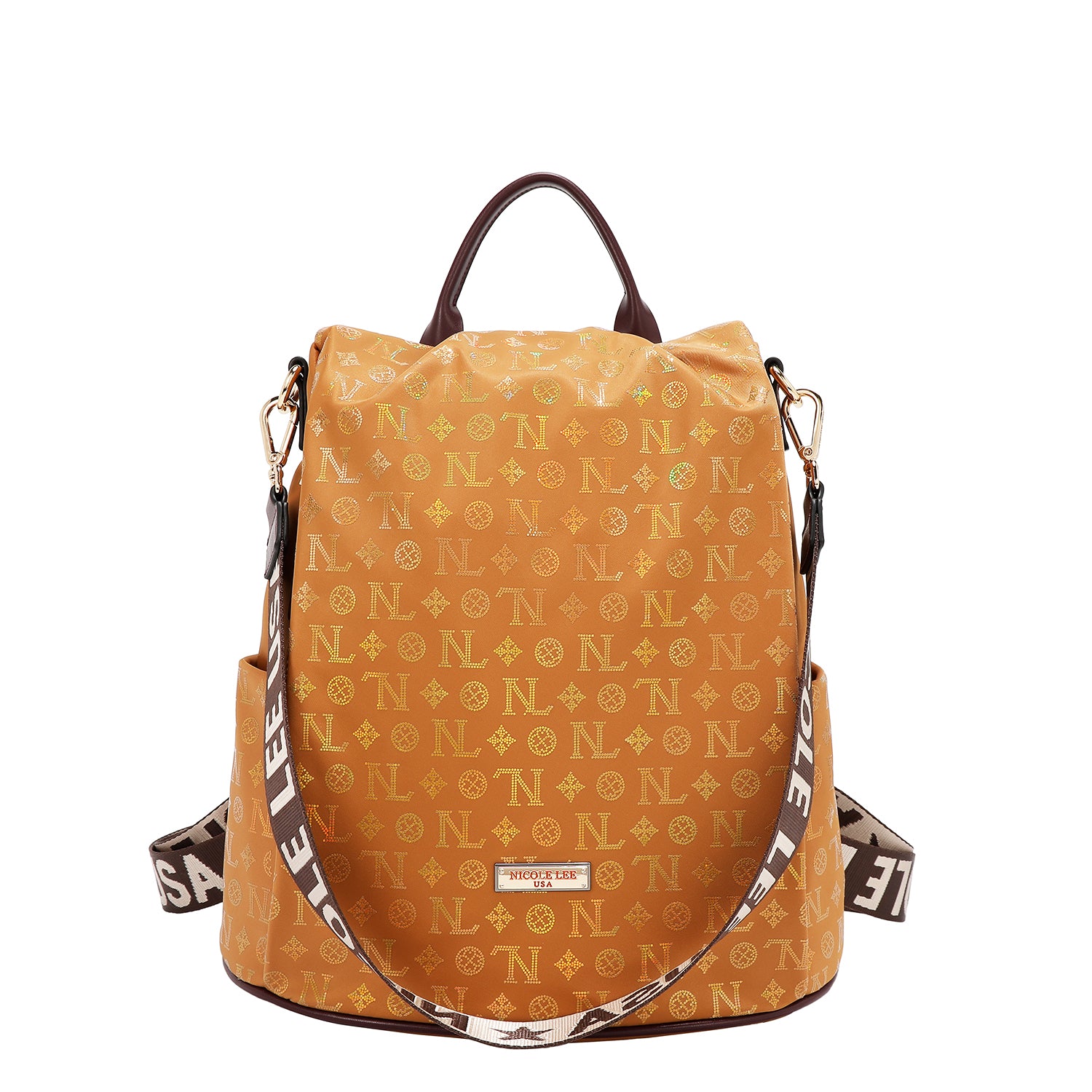 MOCHILA CON LOGOTIPO MONOGRAMA (CAMEL)