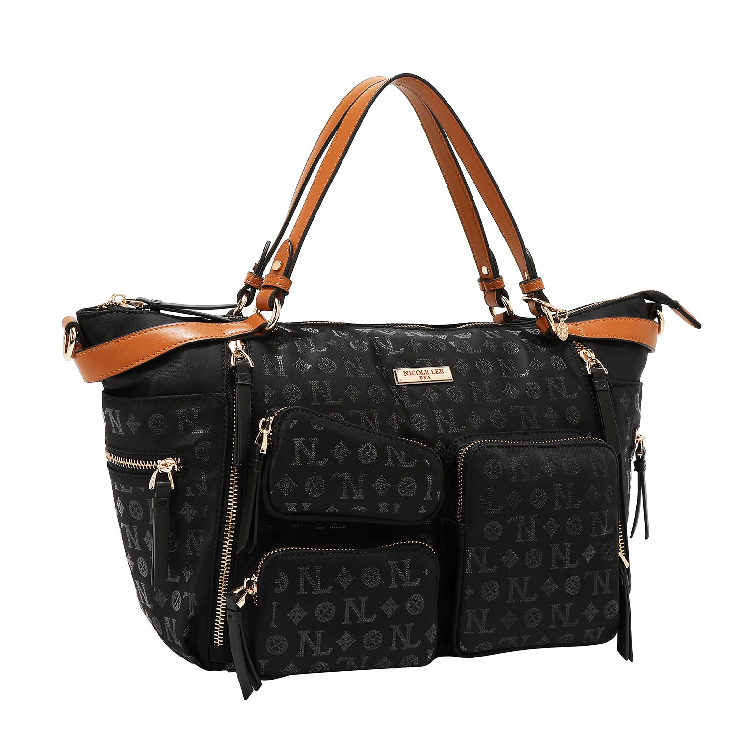 BORSA SHOPPING CON LOGO MONOGRAMMA (NERO)