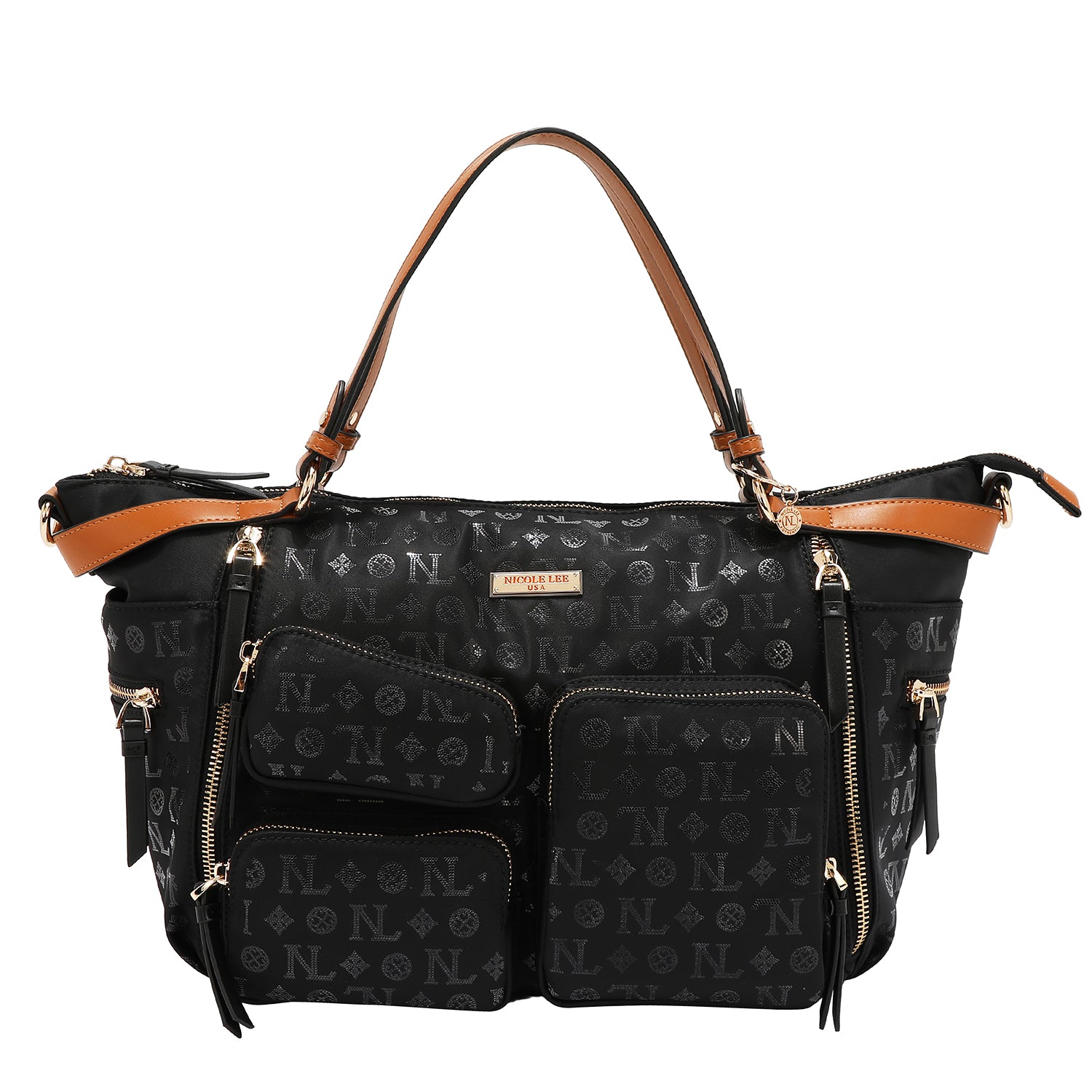 BORSA SHOPPING CON LOGO MONOGRAMMA (NERO)