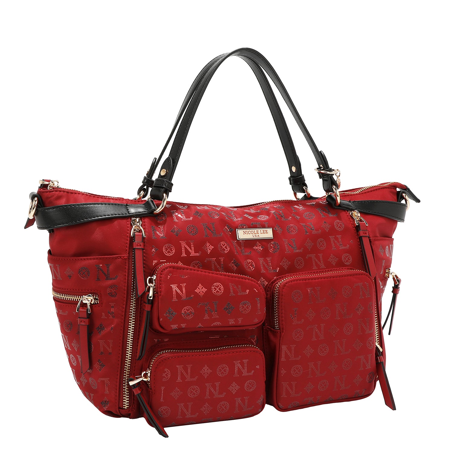 BORSA SHOPPING CON LOGO MONOGRAMMA (ROSSO)