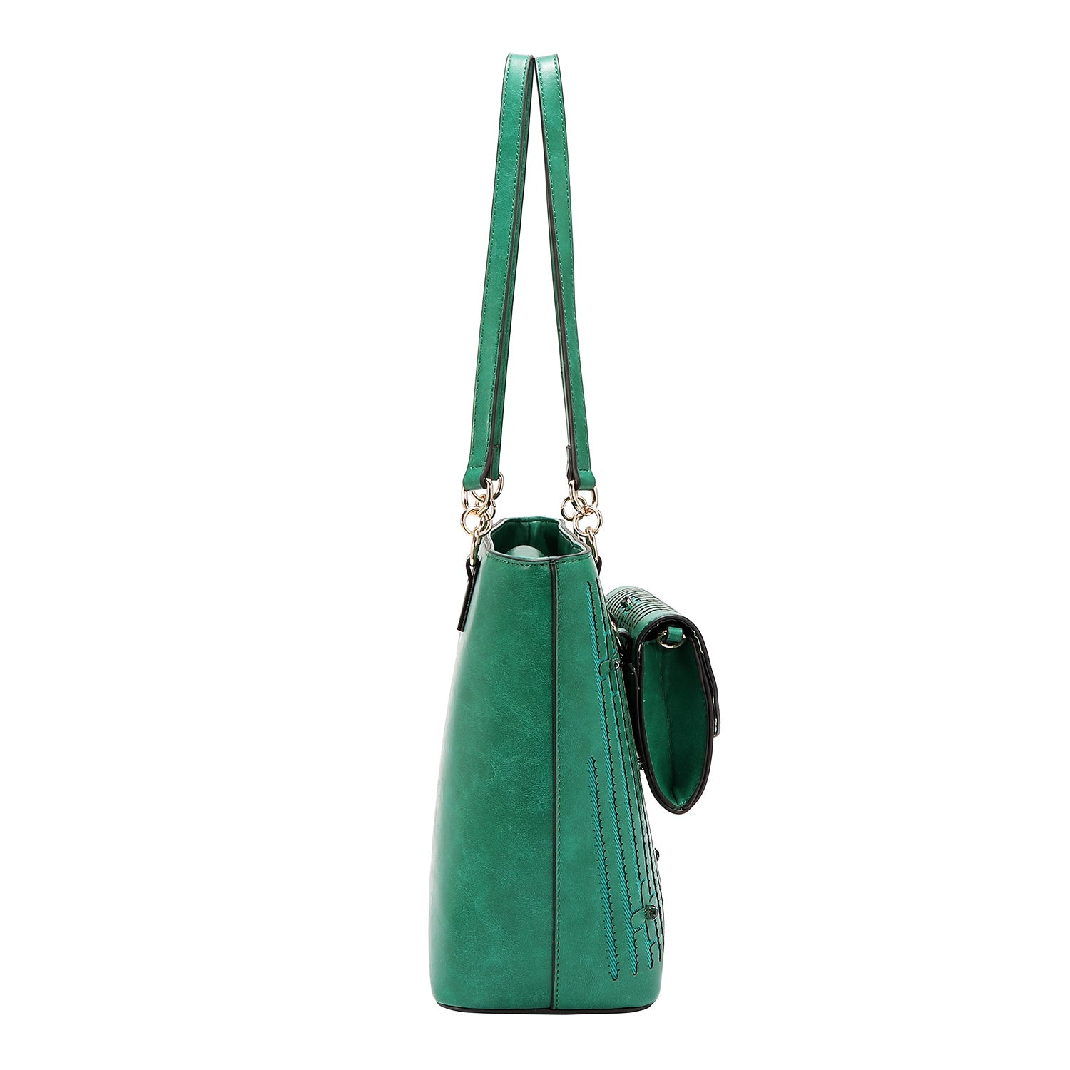 TOTE BAG WITH STITCHING (GREEN)