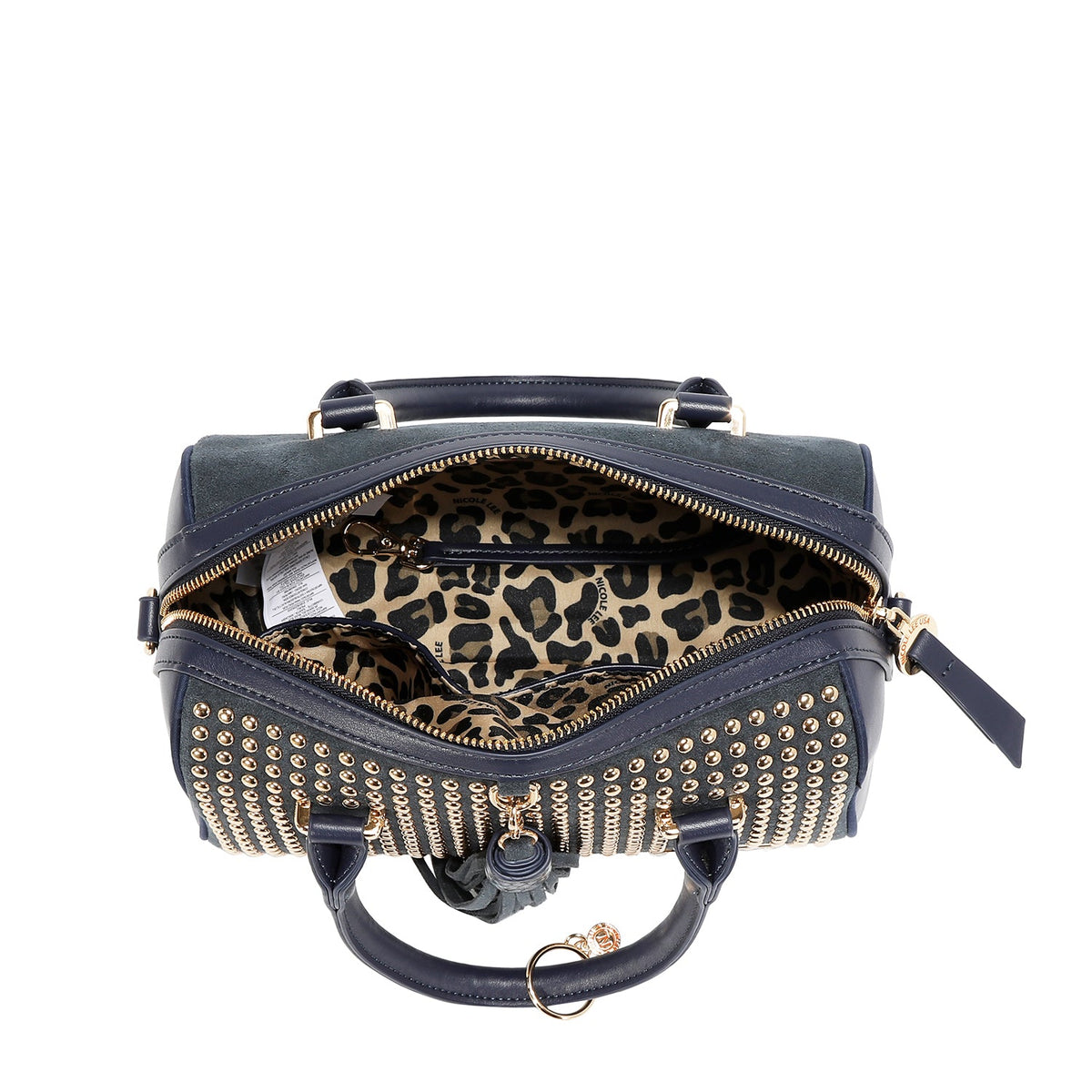 BOLSO BOSTON GLAM CON TACHUELAS (MARRON)