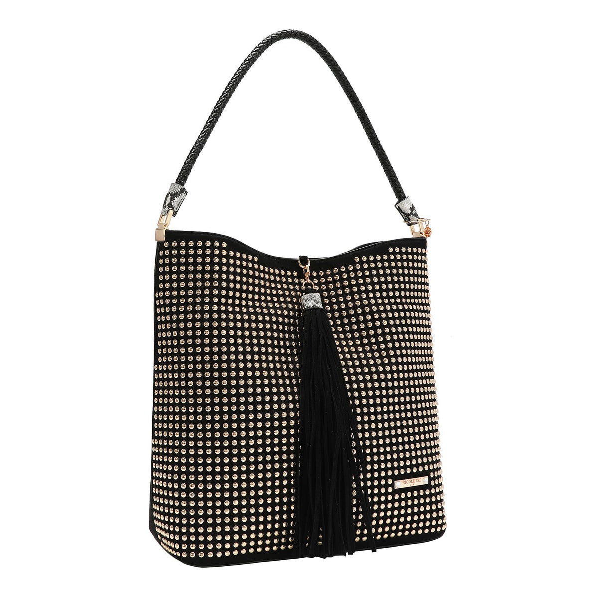 BOLSO BOHO GLAM CON TACHUELAS (NEGRO)