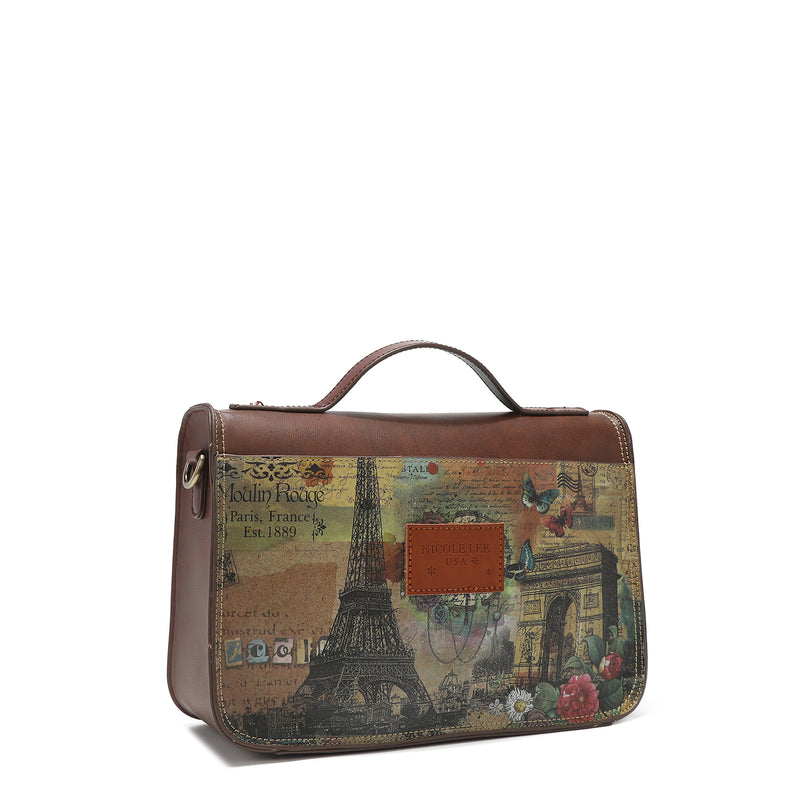 "PARIS FASHION WEEK" CROSSBODY BAG WITH TOP HANDLE