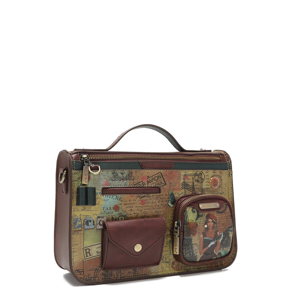 "PARIS FASHION WEEK" CROSSBODY BAG WITH TOP HANDLE