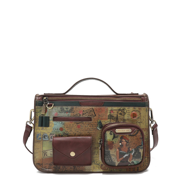 "PARIS FASHION WEEK" CROSSBODY BAG WITH TOP HANDLE