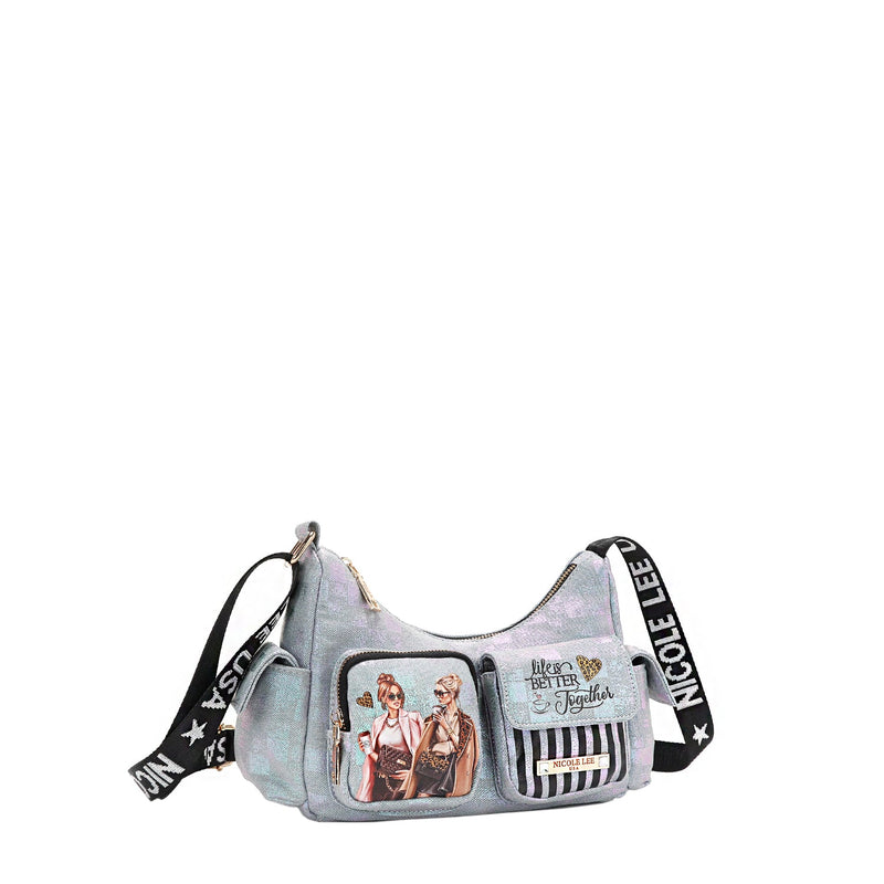 SHOULDER BAG WITH DENIM CHECKS (<tc><tc>Ladies Night Out</tc></tc>)