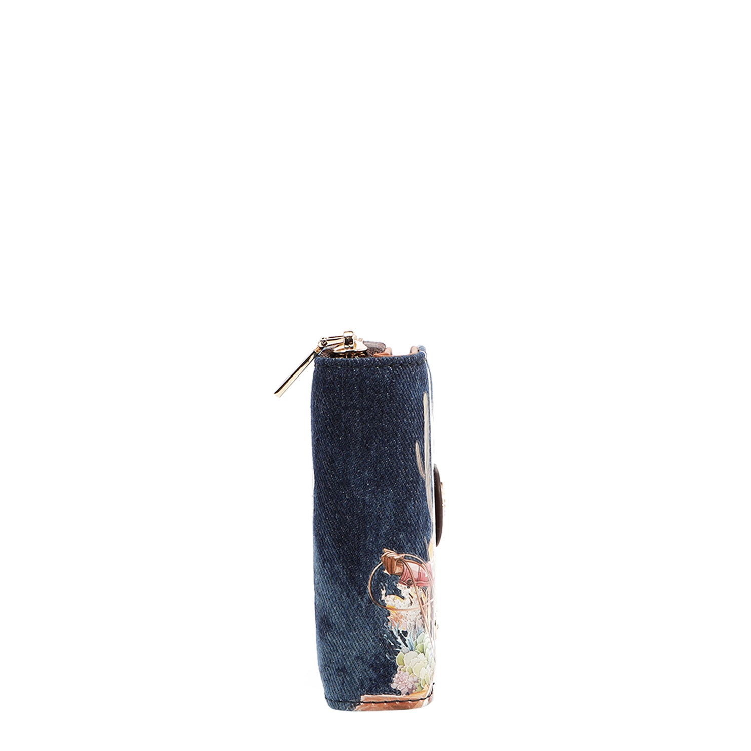 PORTAFOGLIO PIEGHEVOLE A FORMA DI CUORE IN JEANS<tc>SOFIA MONTANA</tc>)