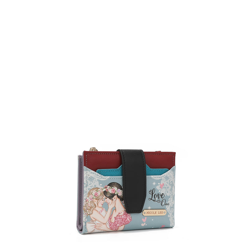 Double fashion compact portfolio with RFID block