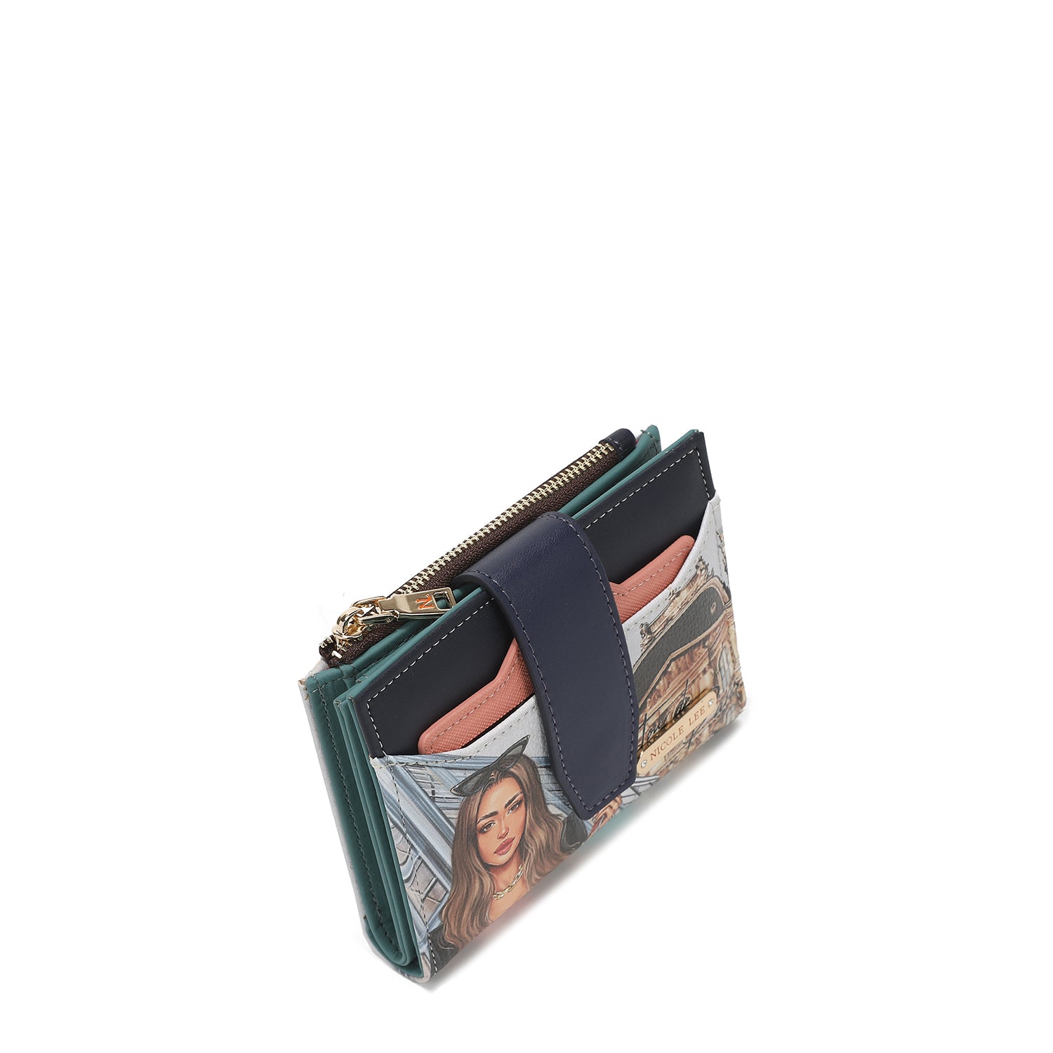 CARTERA DOBLE COMPACTA DE MODA CON BLOQUEO RFID