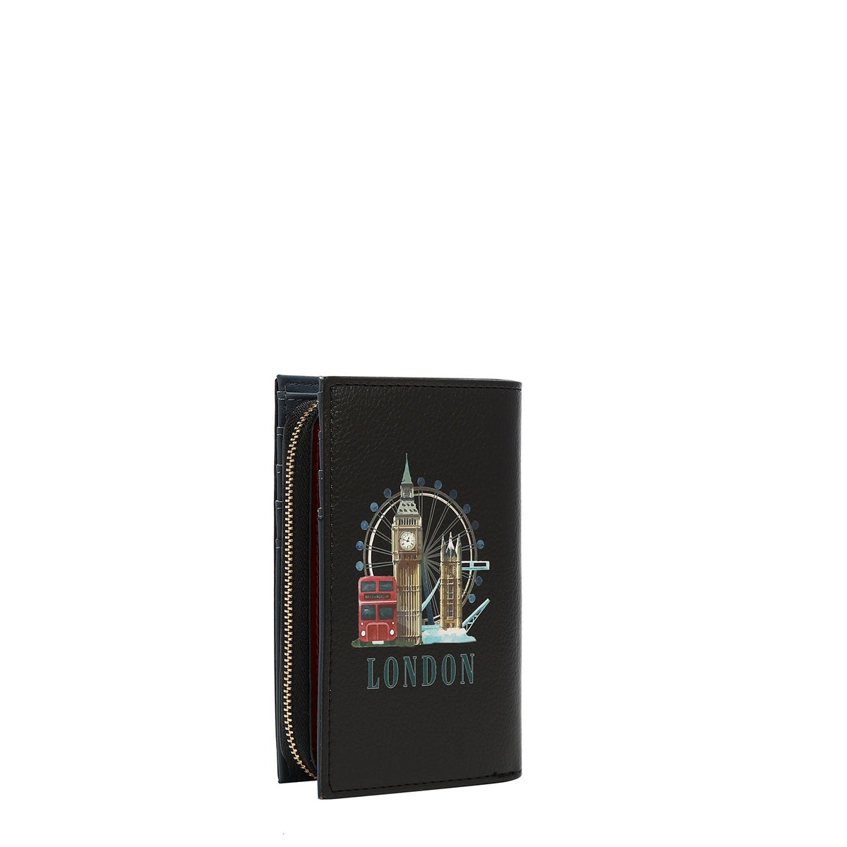 CARTERA PLEGABLE CON CREMALLERA CENTRAL (LONDON EYE-NEGRO)