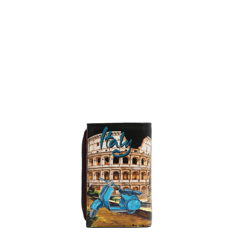 FOLDABLE WALLET WITH CENTRAL ZIP (<tc>MARTHA TRAVELS ITALY</tc>)