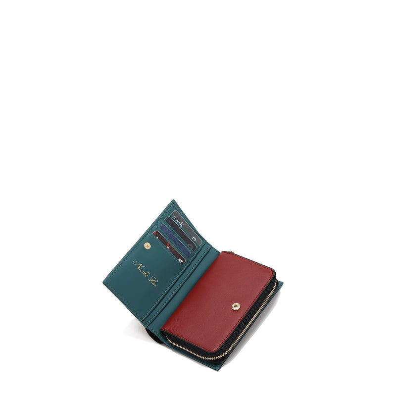 FOLDABLE WALLET WITH CENTRAL ZIP (<tc>SUN & SAND</tc>)