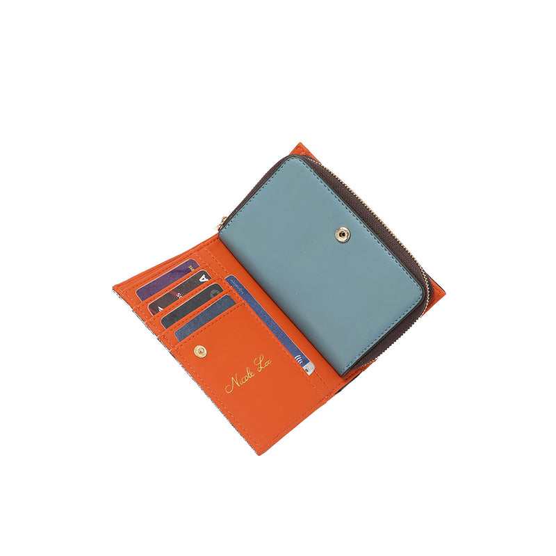 FOLDABLE WALLET WITH CENTRAL ZIP (<tc>MARTHA TRAVELS ITALY</tc>)
