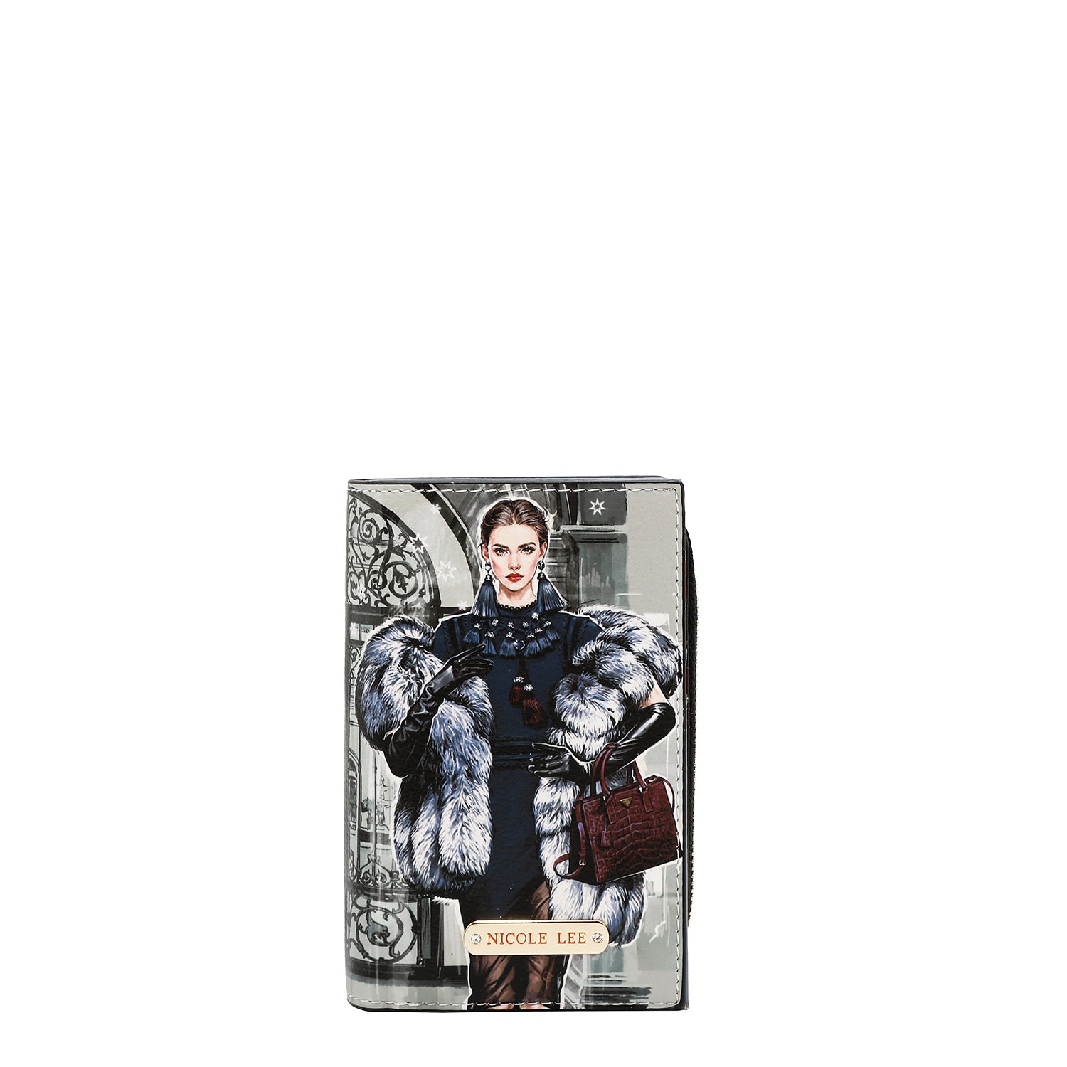 CARTEIRA DOBRÁVEL COM ZÍPER CENTRAL (<tc>MODA SNOWFLAKE</tc>)