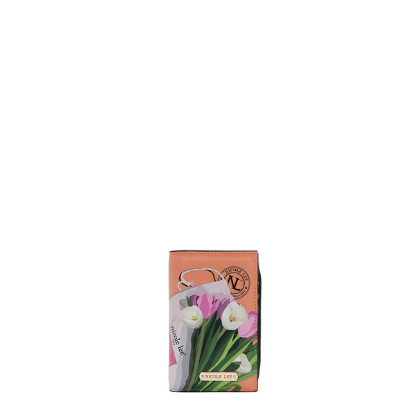 FOLDABLE WALLET WITH CENTRAL ZIP (<tc>VIOLET BLOSSOM</tc>)