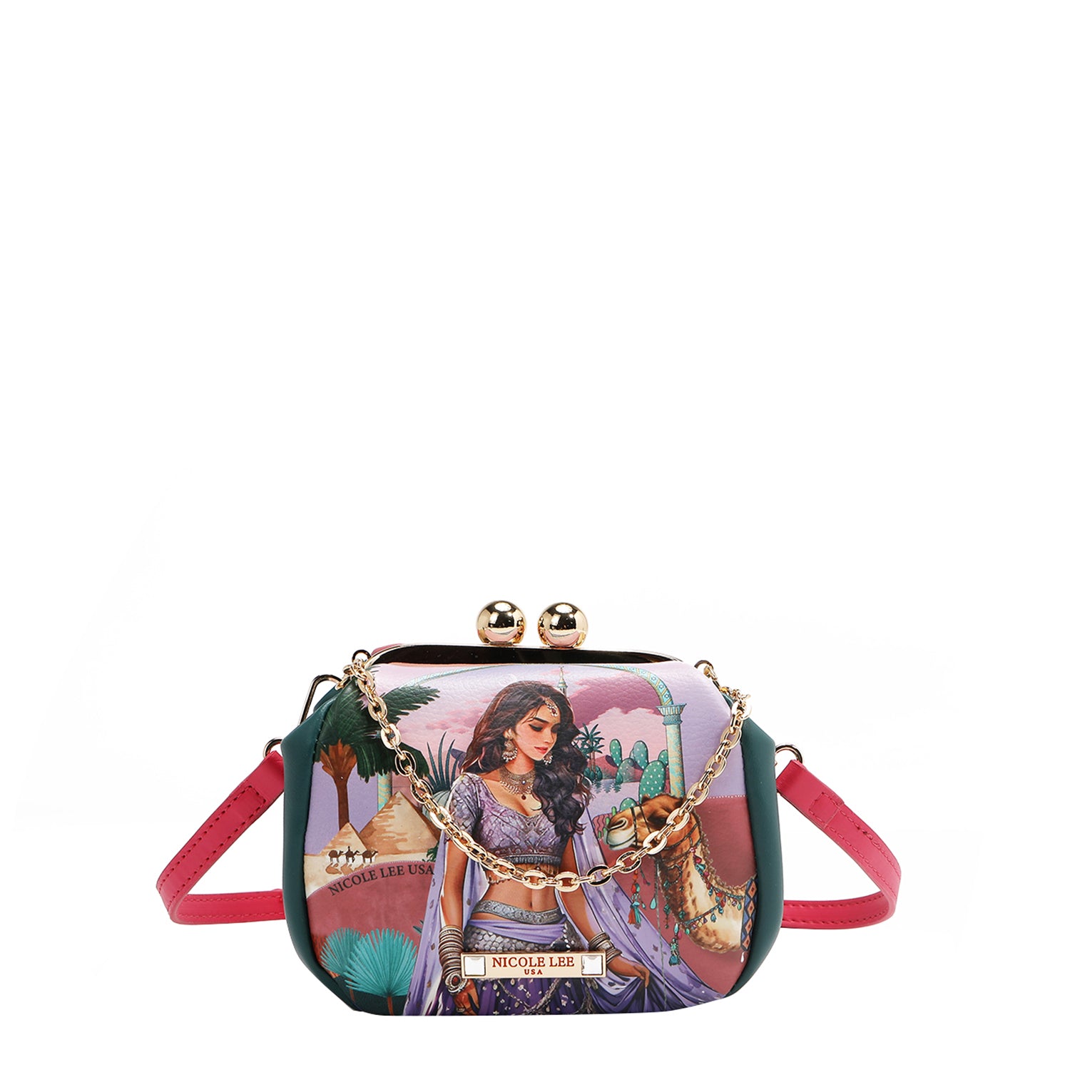 MINI-UMHÄNGETASCHE MIT KISS-LOCK-VERSCHLUSS (<tc>QUEEN CLEOPATRA</tc>)