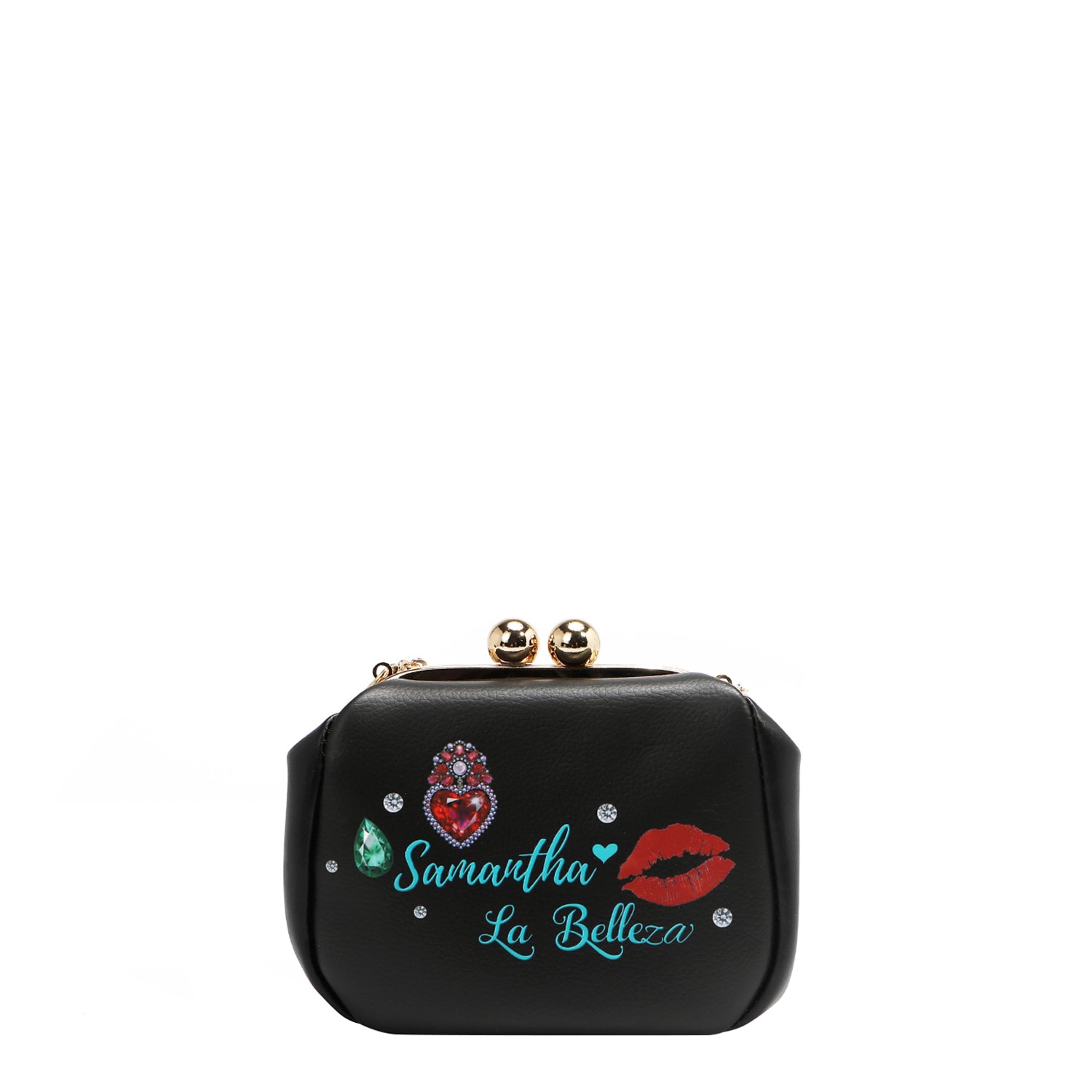 MINI BOLSA TRANSVERSAL COM FECHO KISS LOCK (<tc>SAMANTHA LA BELLEZA</tc>)