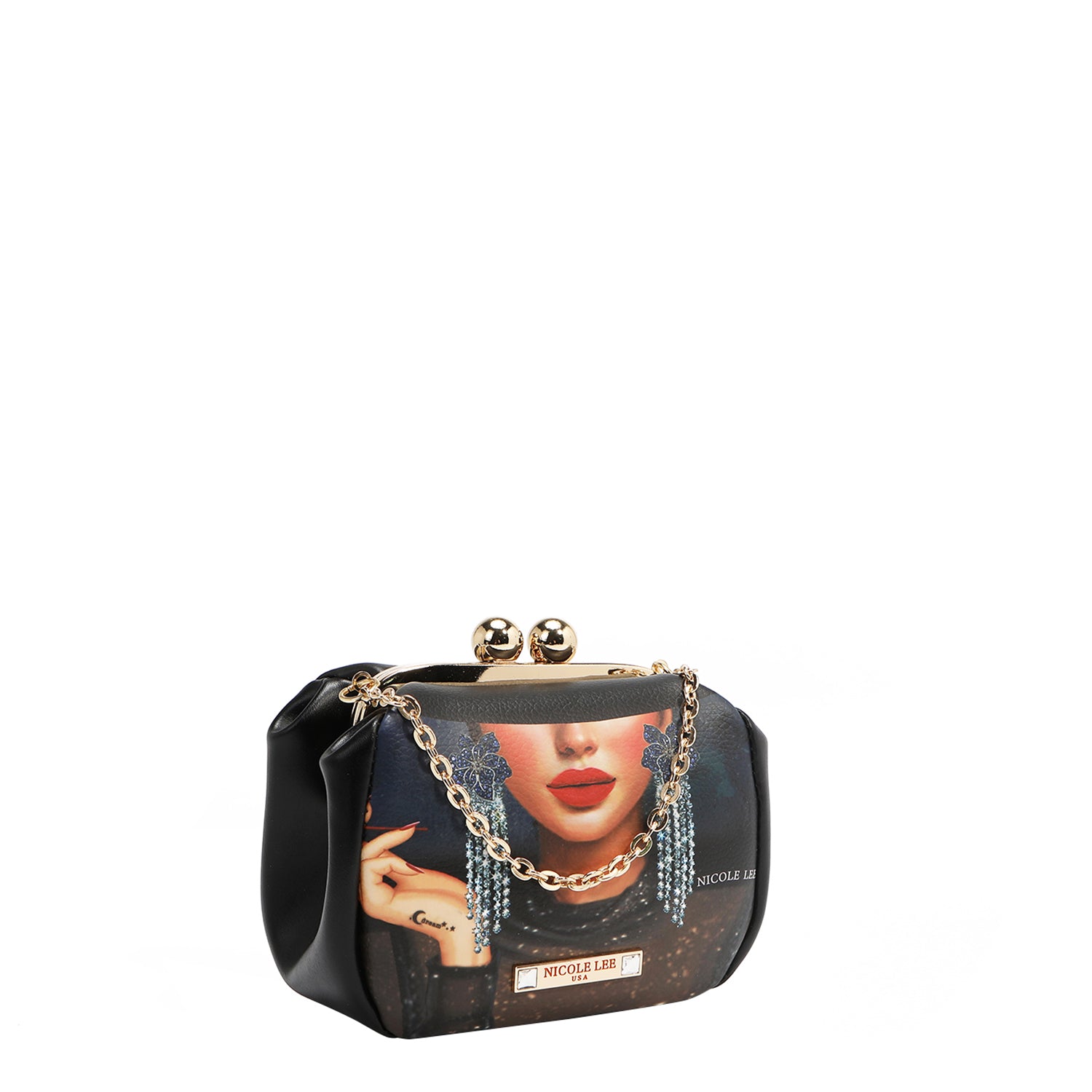 MINI BOLSA TRANSVERSAL COM FECHO KISS LOCK (<tc>SAMANTHA LA BELLEZA</tc>)