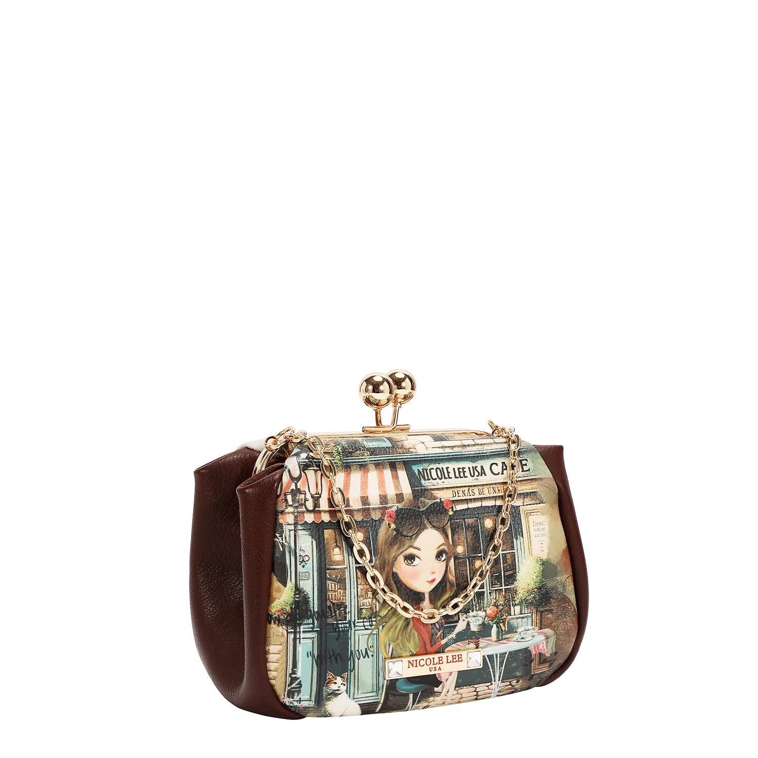 MINI BORSA A TRACOLLA CON CHIUSURA A SCATTO<tc>VIRTUAL FRIEND</tc>)