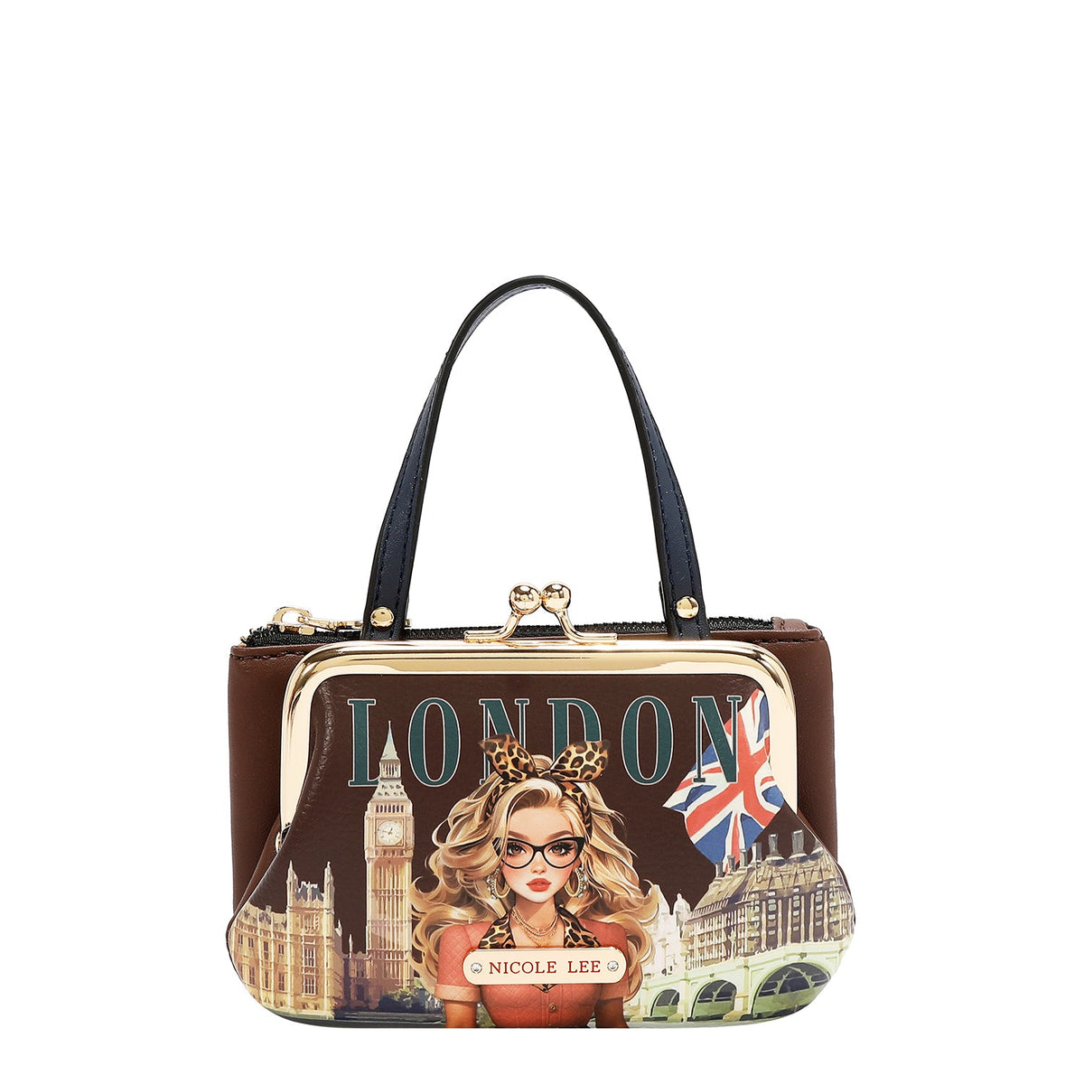 MINI BOLSO CON MARCO Y ASA SUPERIOR (LONDON EYE-MARRON)