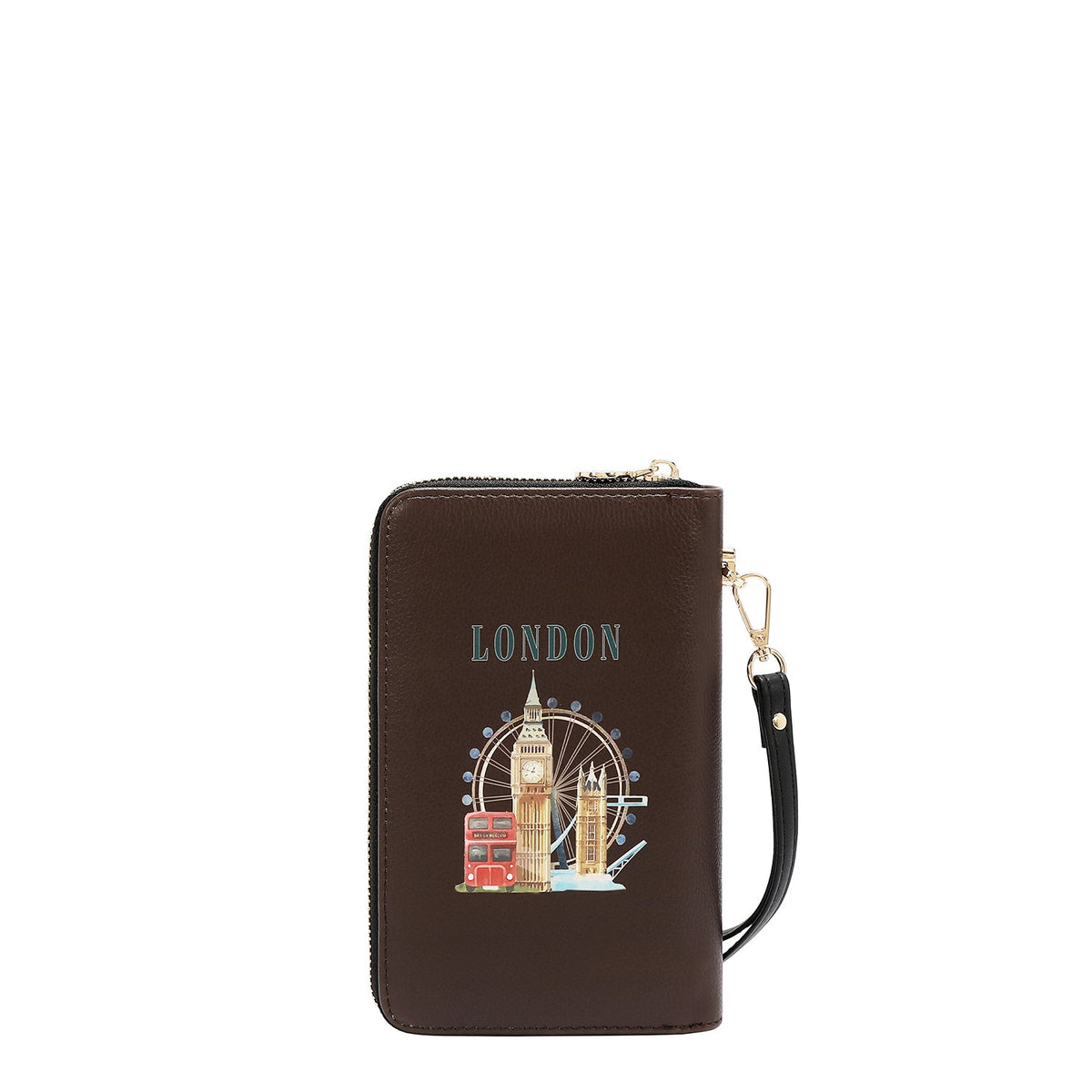 CARTERA ORGANIZADORA DE VIAJE (LONDON EYE-MARRON)