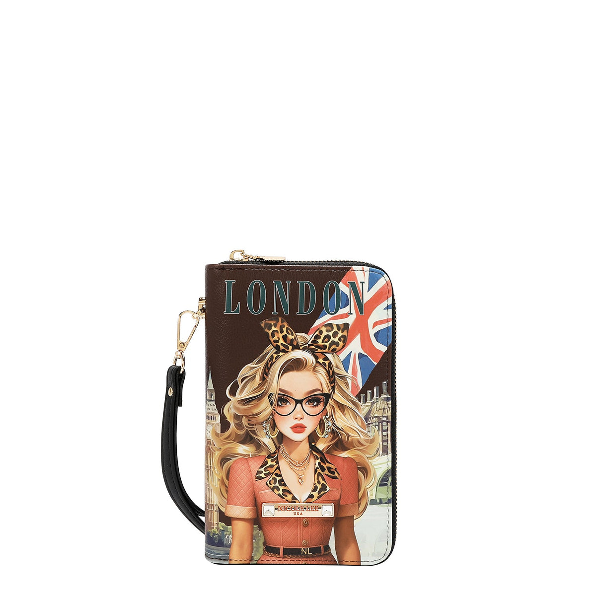 CARTERA ORGANIZADORA DE VIAJE (LONDON EYE-MARRON)