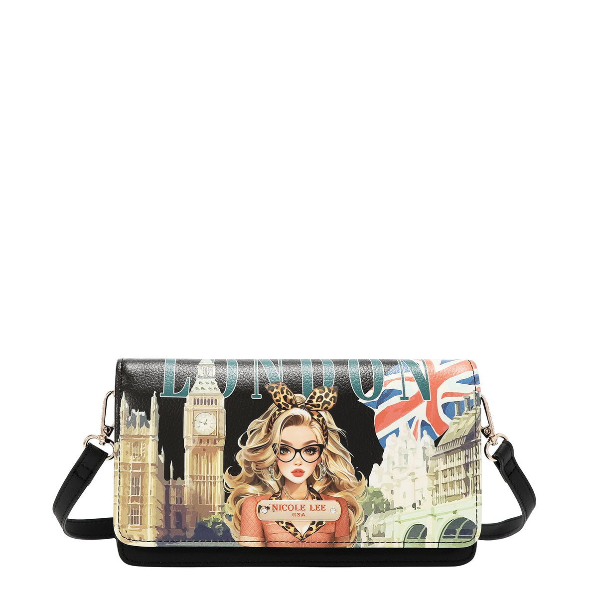 CARTERA/BANDOLERA PARA MOVIL (LONDON EYE-NEGRO)