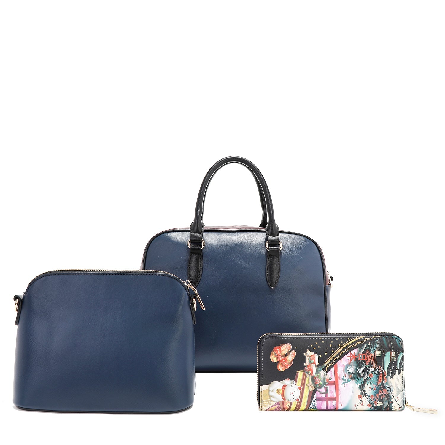3-TEILIGES SET (HANDTASCHEN, SCHULTERTASCHE, GELDBÖRSE) (<tc>AKIKO LA BELLEZA</tc>)