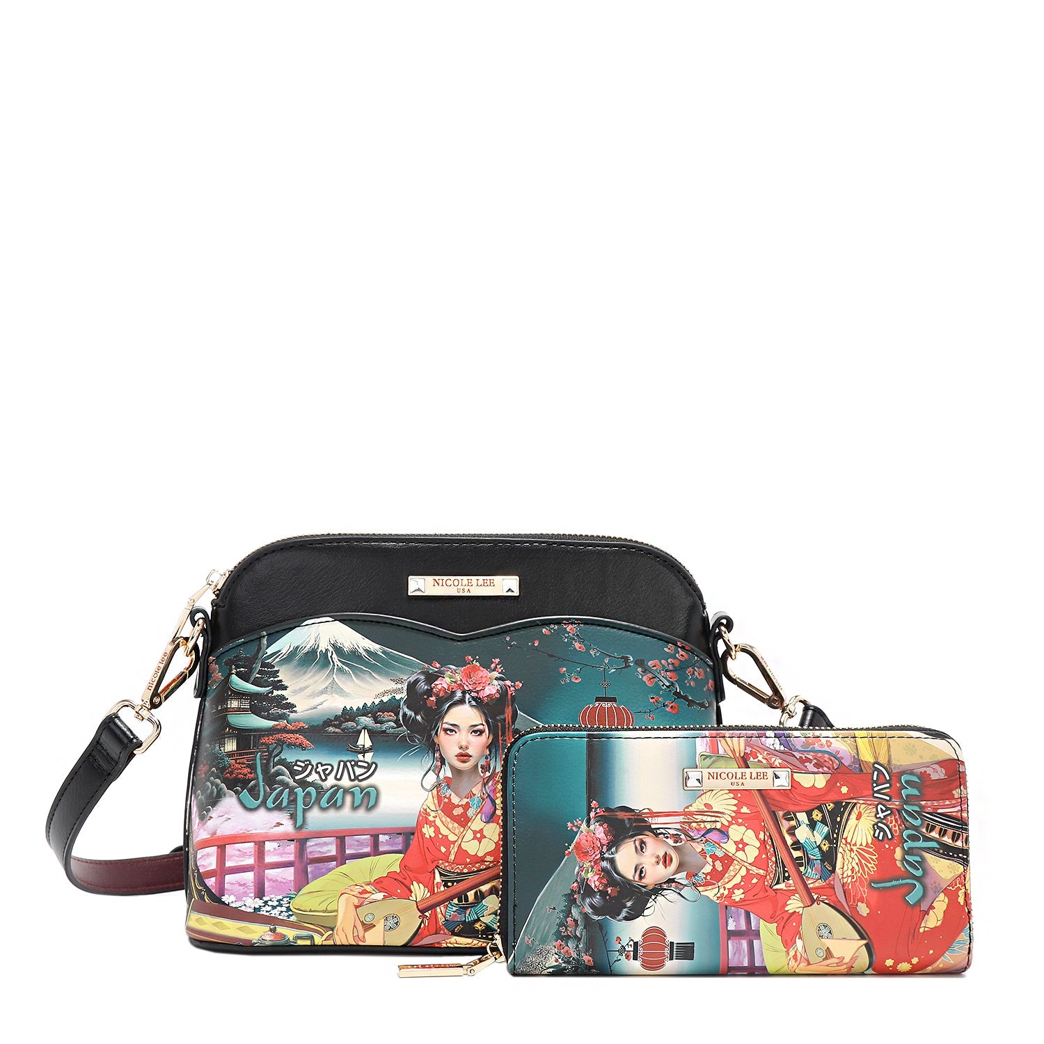 3-TEILIGES SET (HANDTASCHEN, SCHULTERTASCHE, GELDBÖRSE) (<tc>AKIKO LA BELLEZA</tc>)