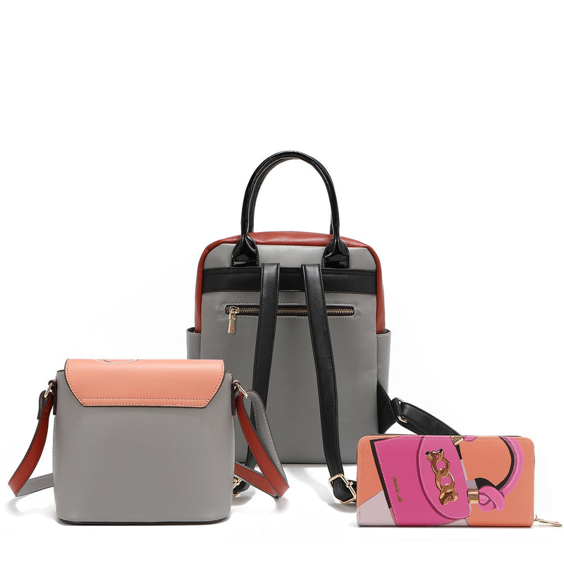 3-PIECE SET (BACKPACK, CROSSBODY BAG, WALLET) (<tc>VIOLET BLOSSOM</tc>)
