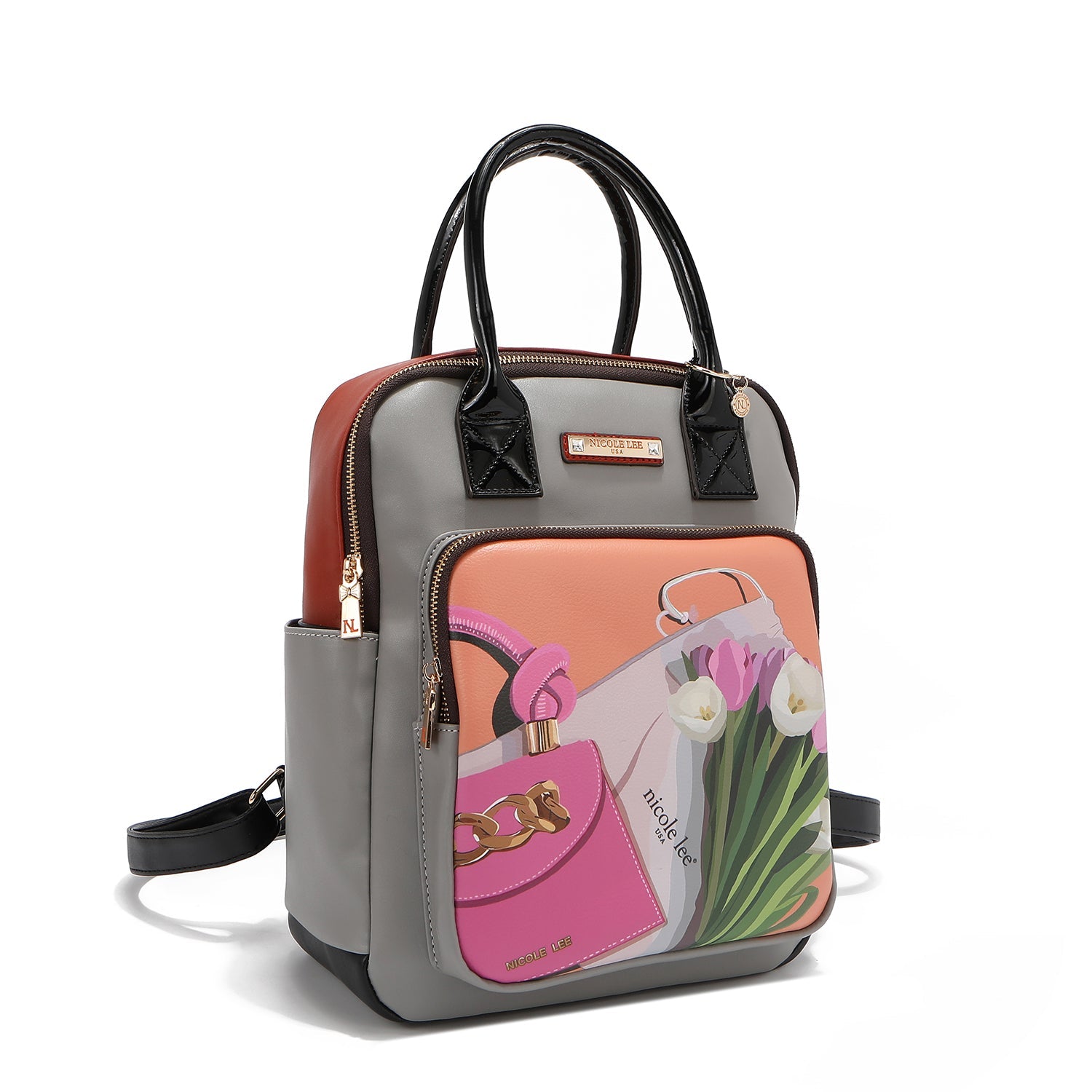 Conjunto de 3 peças (mochila, bolsa transversal, carteira) (<tc>VIOLET BLOSSOM</tc>)