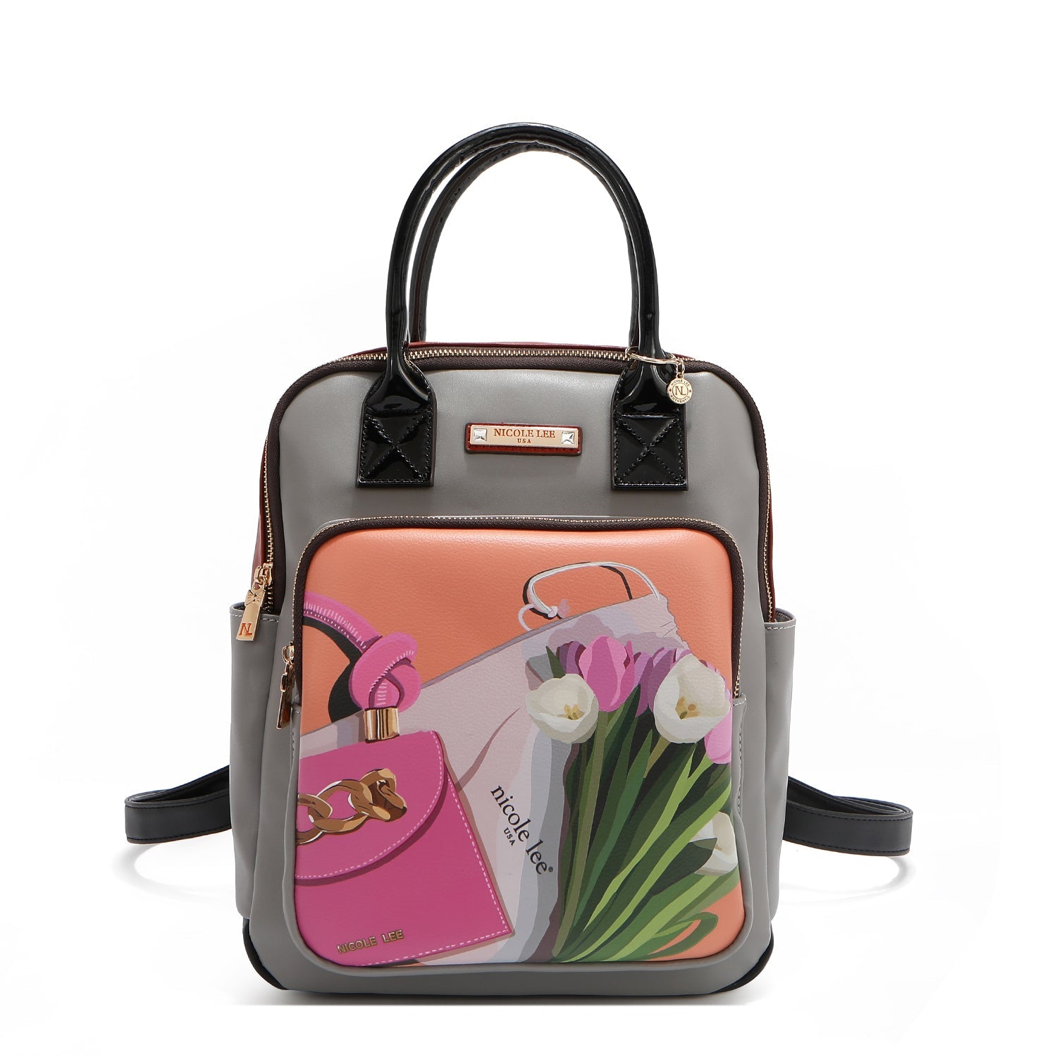 Conjunto de 3 peças (mochila, bolsa transversal, carteira) (<tc>VIOLET BLOSSOM</tc>)