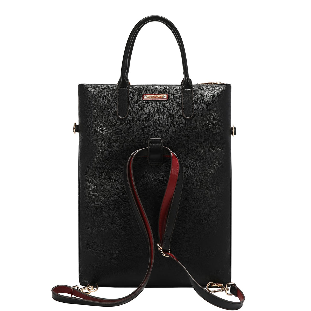 CONJUNTO DE 5 PZ BOLSO CONVERTIBLE A MOCHILA (LONDON EYE-NEGRO)