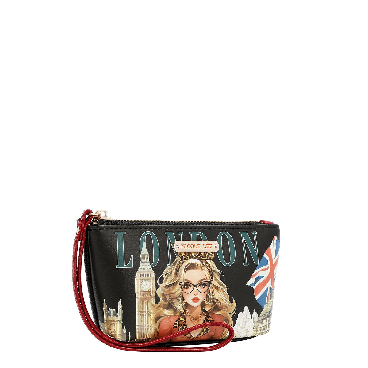 CONJUNTO DE 5 PZ BOLSO CONVERTIBLE A MOCHILA (LONDON EYE-NEGRO)