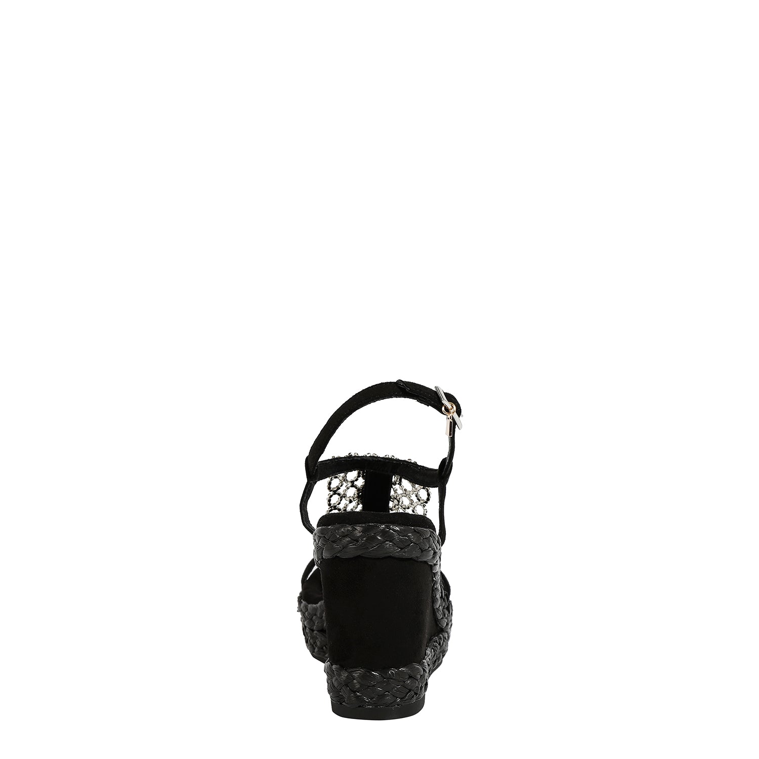 SANDALIA CON PLATAFORMA Y CADENA DE CRISTA (NEGRO)