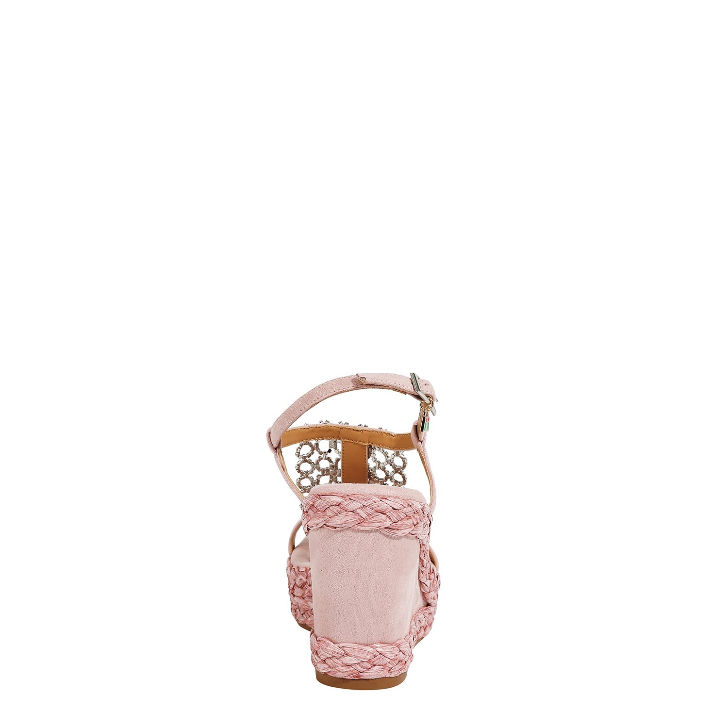 SANDALE AVEC PLATEFORME ET CHAÎNE DE CRISTAL (ROSE)