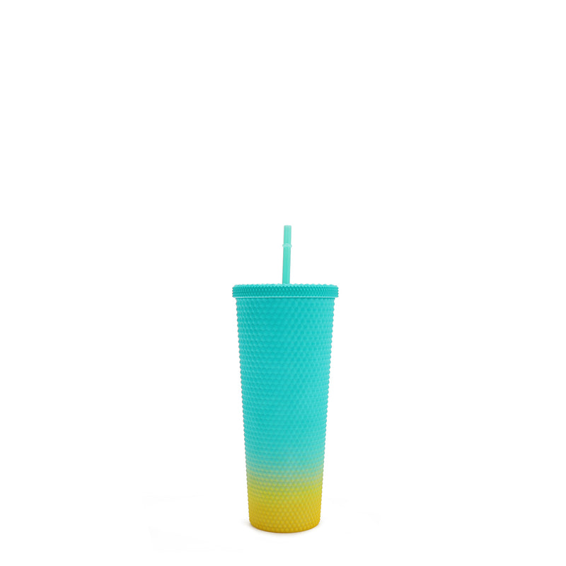 GLASS WITH LID AND STRAW 71 c.L. STUDDED (<tc><tc>Family Yearbook</tc></tc>)