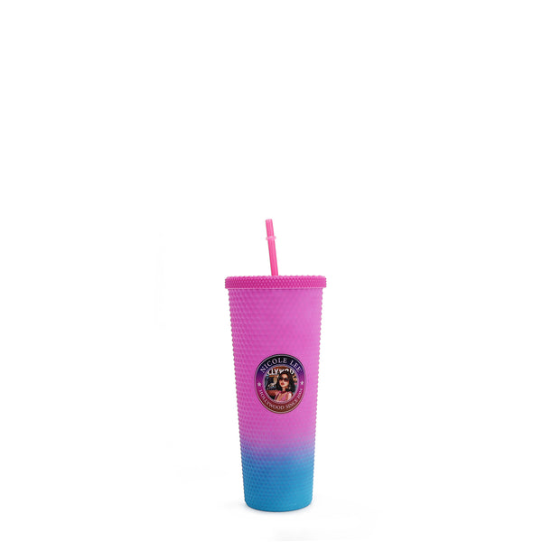 GLASS WITH LID AND STRAW 71 c.L. STUDDED (<tc><tc>Hollywood Drive</tc></tc>)