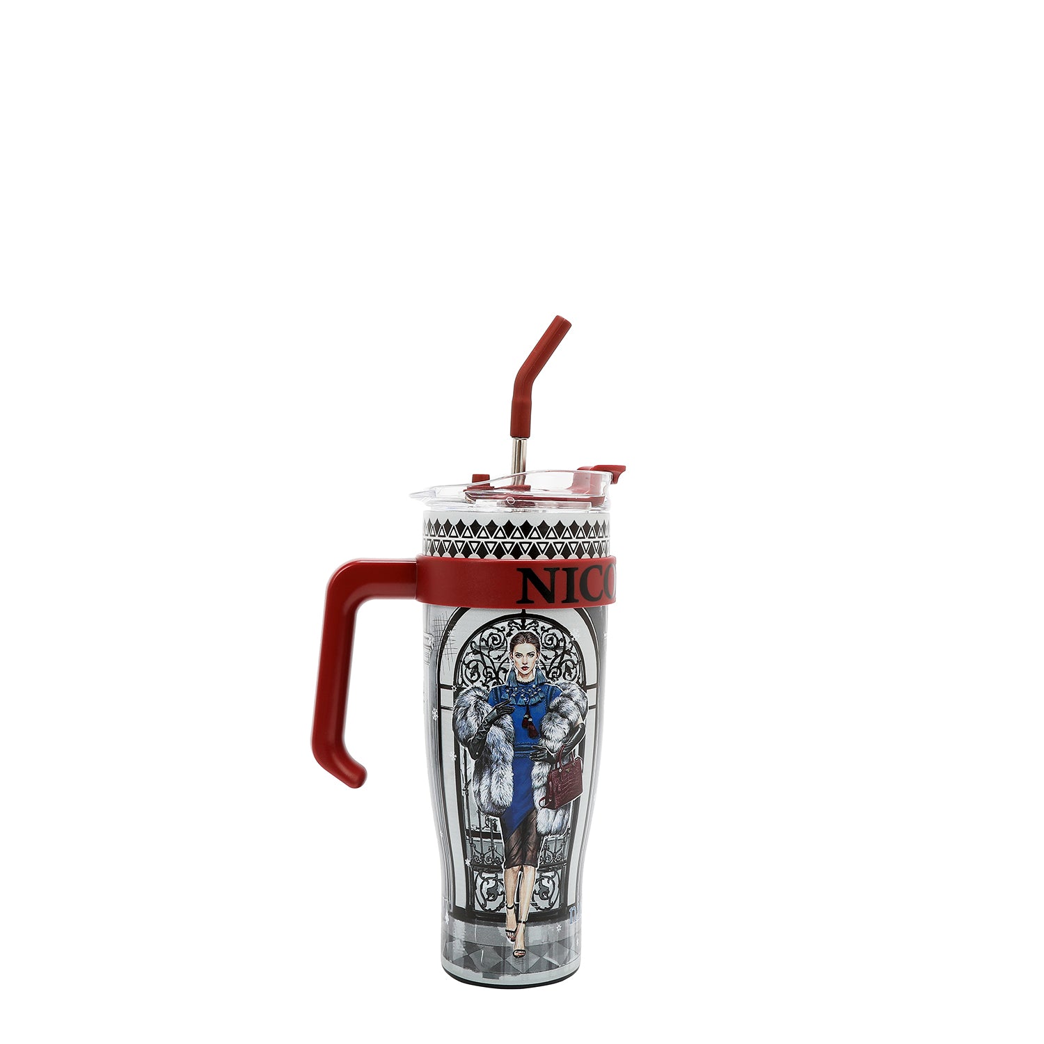 COPO DE DESIGNER DE 1,2L COM ALÇA (<tc>MODA SNOWFLAKE</tc>)