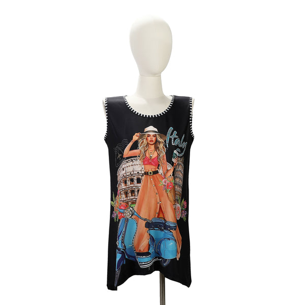 NICOLE LEE TUNICA TOP WITH SPARKLES (<tc>MARTHA TRAVELS ITALY</tc>)