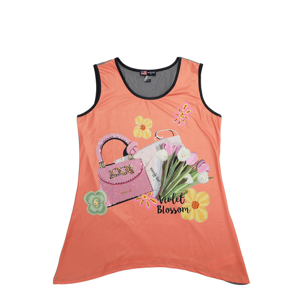 NICOLE LEE TUNICA TOP WITH SPARKLES (<tc>VIOLET BLOSSOM</tc>)