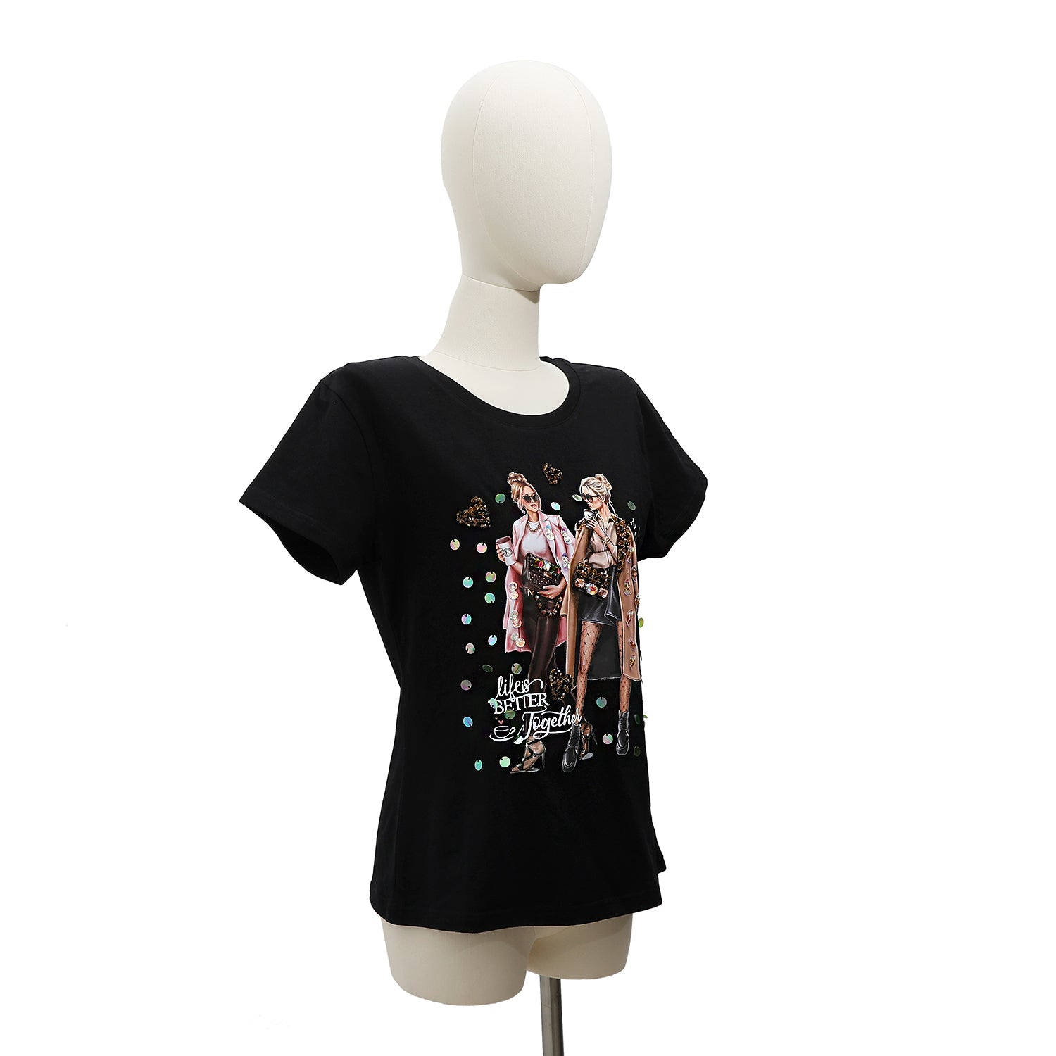 T-SHIRT ALLA MODA NICOLE LEE CON BRILLANTINI (<tc>LADIES NIGHT OUT</tc>)