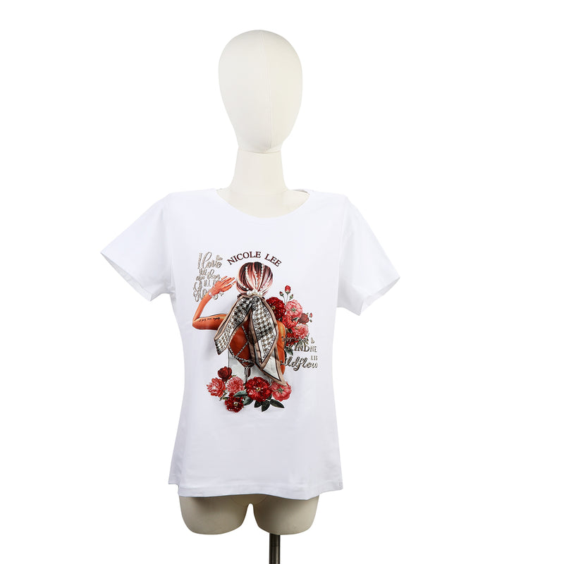 NICOLE LEE FASHION T-SHIRT WITH GLITTER (<tc>BLIND DATE</tc>)