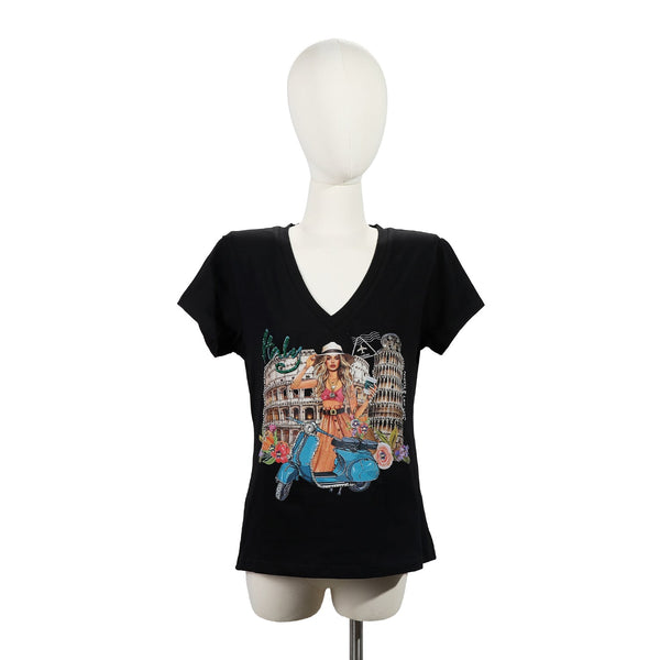 FASHION V-NECK T-SHIRT (<tc>MARTHA TRAVELS ITALY</tc>)